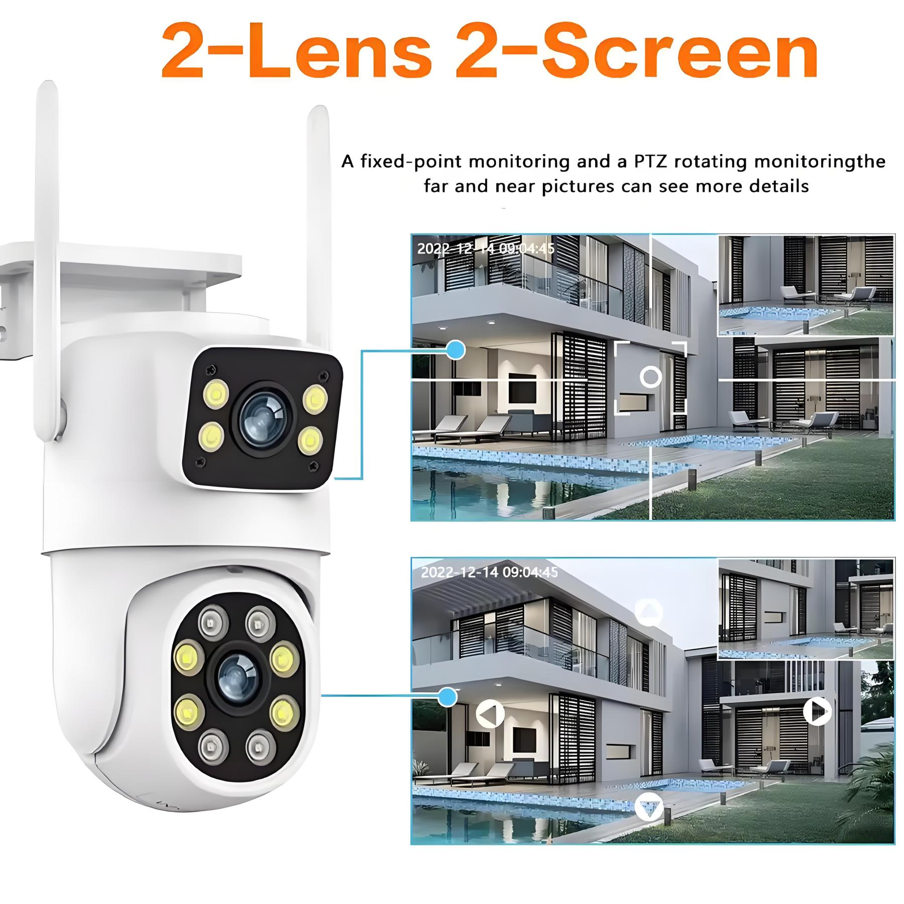 10MP Dual Lens Tuya Wifi Camera PTZ Outdoor 4K Wireless Dual Screen Security Camera Auto Tracking Monitoring Video Surveillance