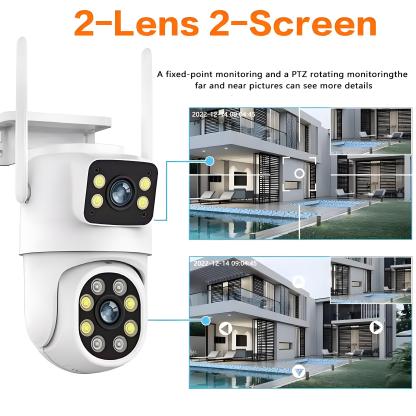 10MP Dual Lens Tuya Wifi Camera PTZ Outdoor 4K Wireless Dual Screen Security Camera Auto Tracking Monitoring Video Surveillance