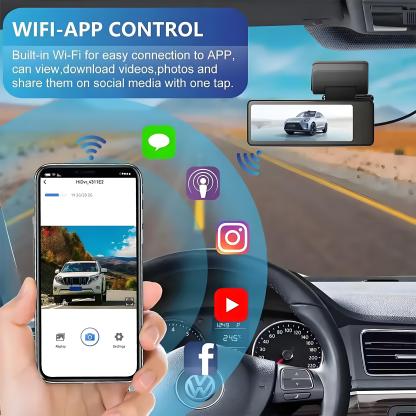 4K Dash Cam GPS WIFI APP 24H Night Vision Mini 2 Lens Dashcam Car Camera DVR Video Recorder Rear View Camera for Car Black Box