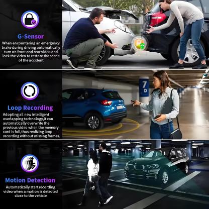 2K Dual Lens Dash Camera WiFi Car DVR HD1080p Dash Cam 24H Parking Monitor Night Vision Car Driving Video Recorder for All Cars