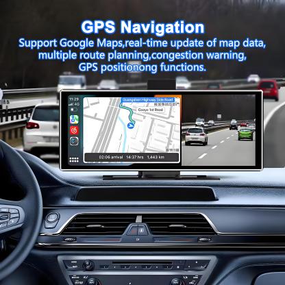 Wireless Apple Carplay Screen for Car 4K Dash Cam and 720P Backup Camera 10.26Inch Carplay & Android with GPS Navigation Dashcam