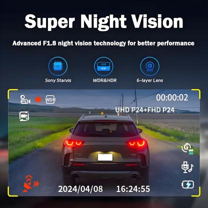 4K WIFI Dual Camera Dash Cam for Cars HD Front and Rear Car DVR GPS Video Recorder 24H Parking Monitor Black Box Car Accessories