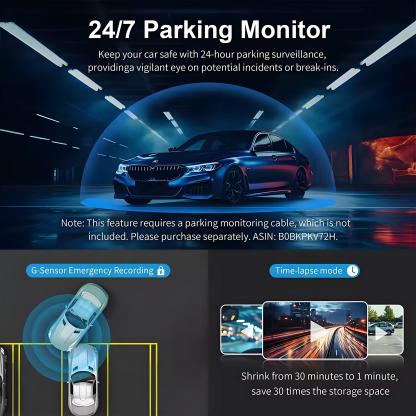 10 Inch 3 Channel Car DVR Wifi GPS Three Way Rearview Mirror Dash Cam Car Camera HD 1080P Video Registrator 24h Parking Monitor