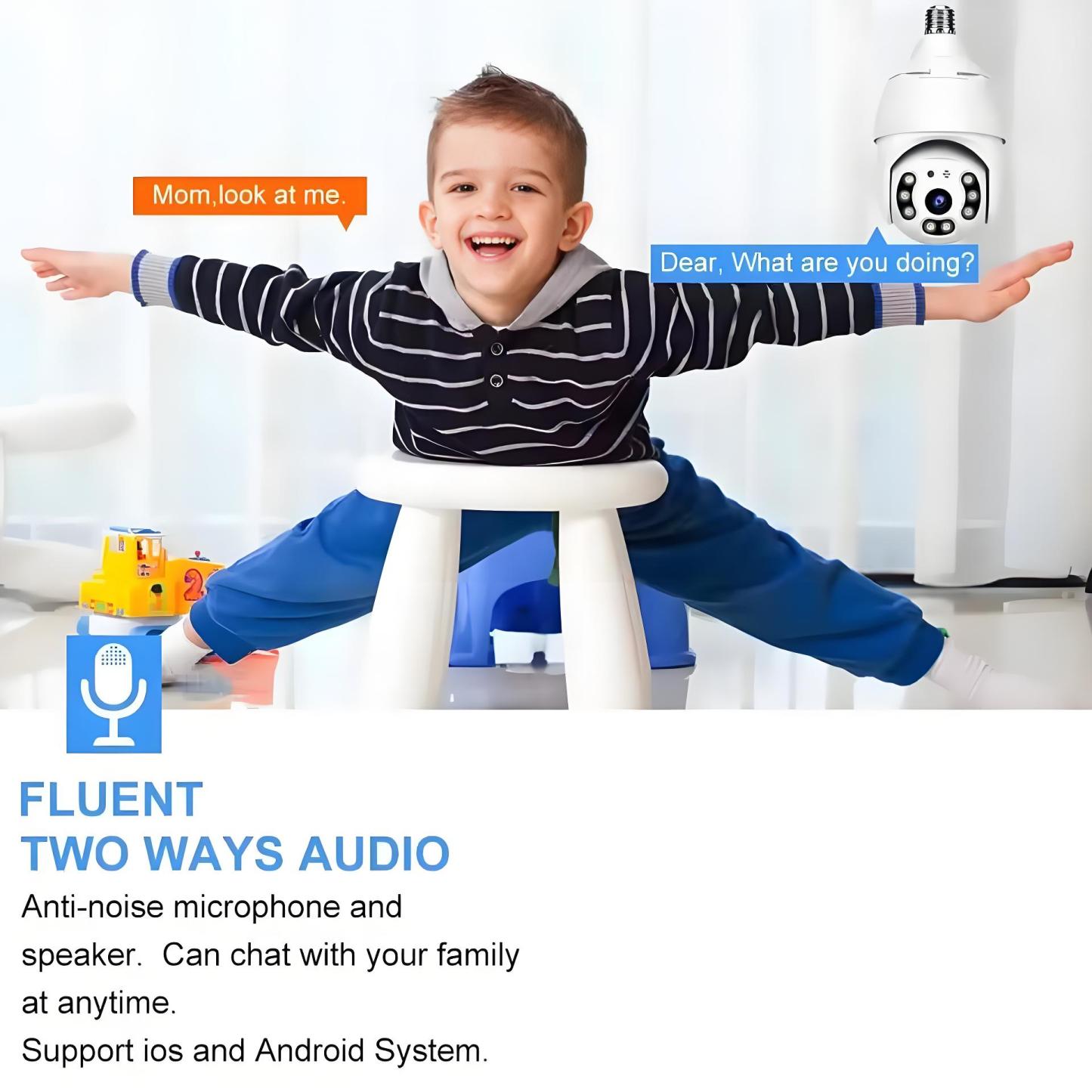 5MP Bulb Camera E27 WiFi Tuya Smart PTZ IP Security Camera CCTV Wireless Outdoor HD Video Surveillance Auto Tracking Monitoring