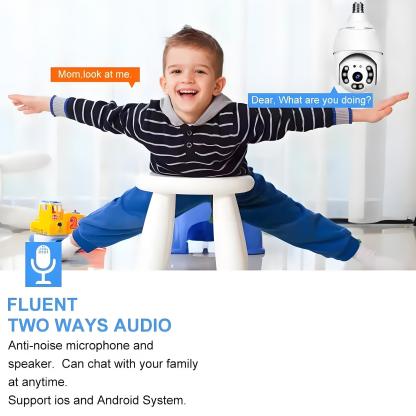 5MP Bulb Camera E27 WiFi Tuya Smart PTZ IP Security Camera CCTV Wireless Outdoor HD Video Surveillance Auto Tracking Monitoring