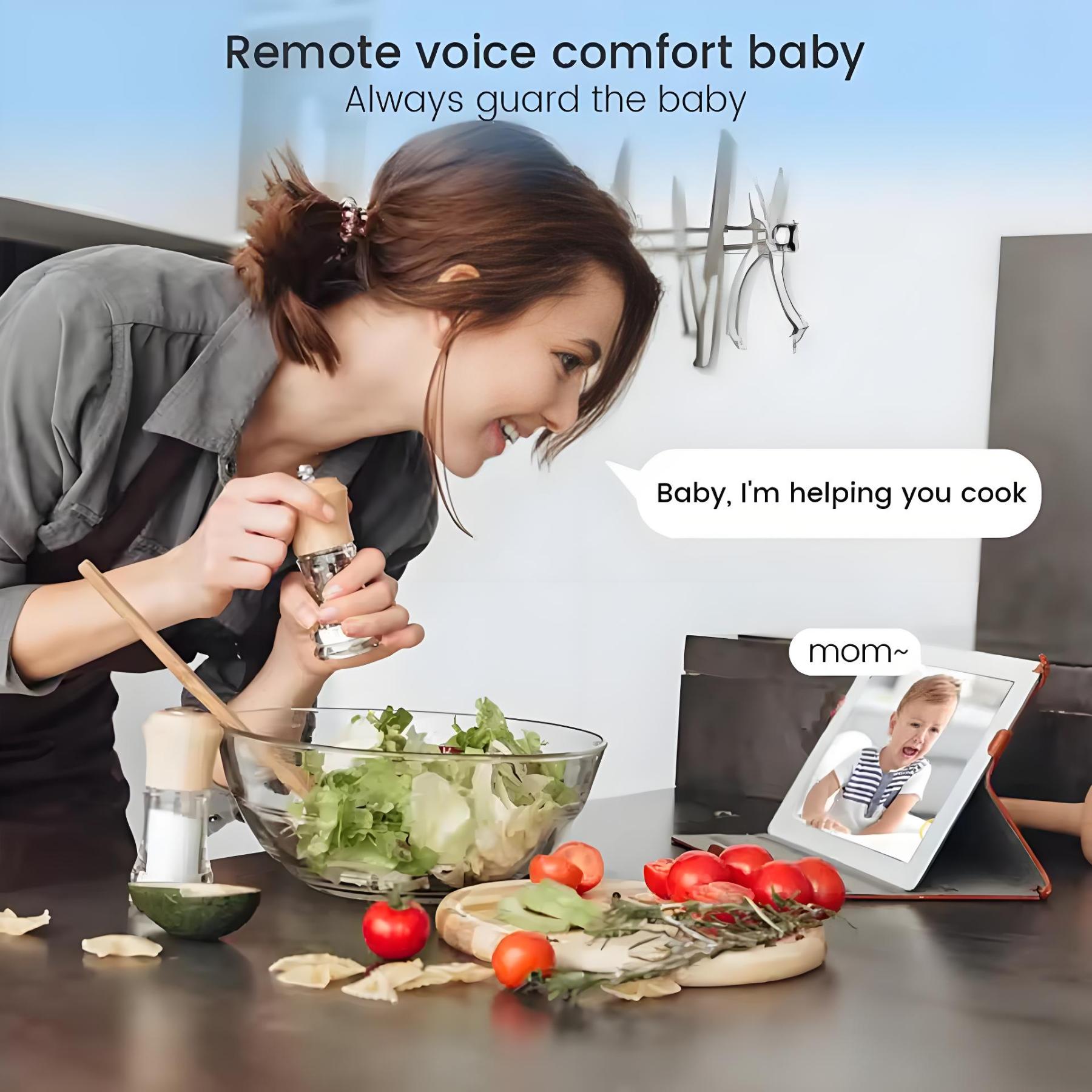 2K WiFi Baby Monitor Camera Indoor Crying Detection Baby Monitor with Holder Full-Color Night Vision 360° Rotation Video Camera