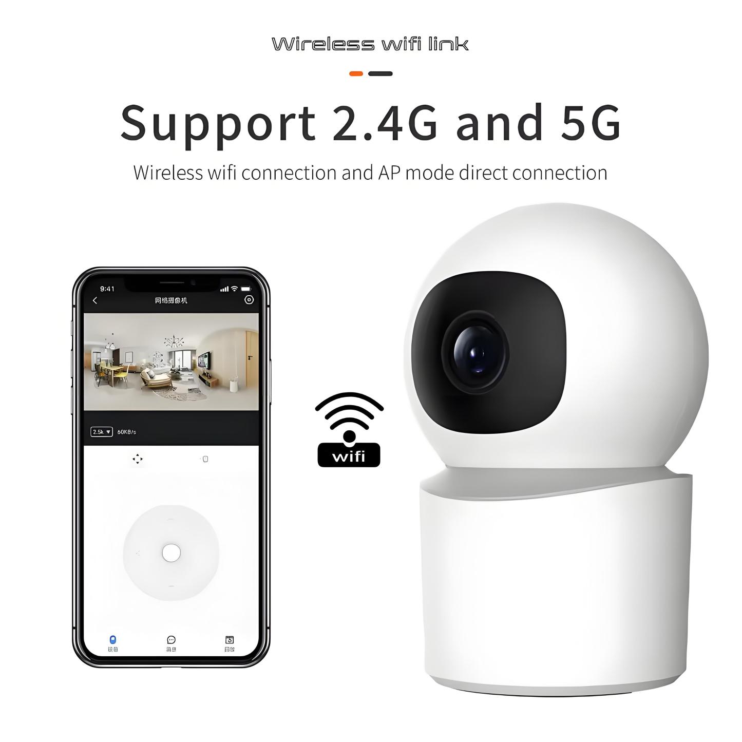 5G WiFi IP Camera Indoor 5MP Wireless Home Security Camera Auto Tracking Baby Monitor Color Night Vision Video Surveillance