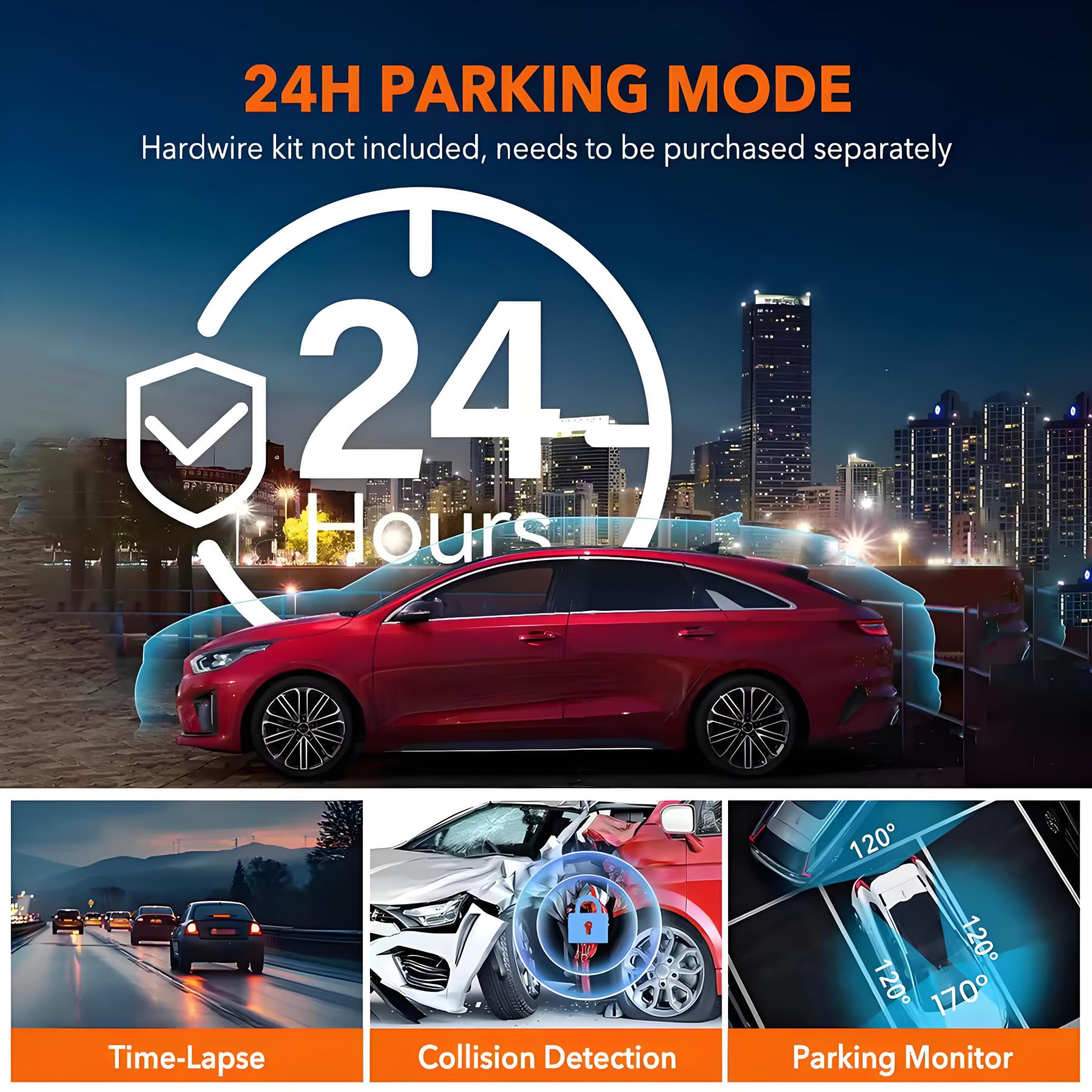 3 Camera Dashcam 4K GPS WIFI Front and Rear 3 Channel Car Dvr Dash Cam 24H Parking Monitor Video Registrator for Car Black Box