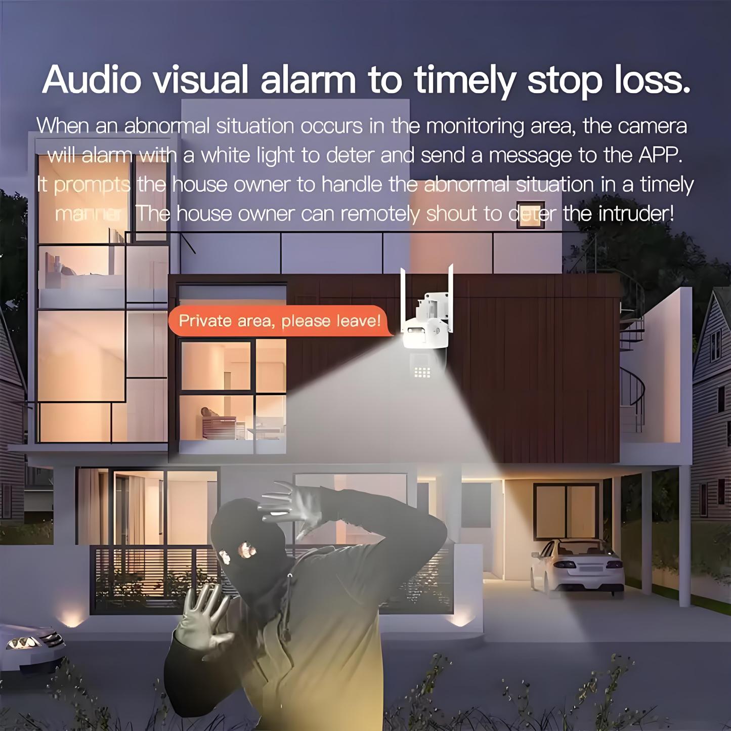 4K 8MP Tuya Dual Lens Outdoor Wifi Camera PTZ HD Dual Screen IR Night Vision Security Cam Auto Tracking Monitoring Surveillance