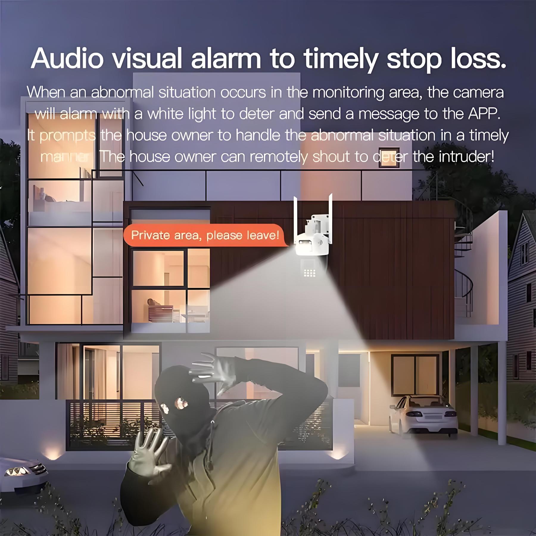 4K 8MP Tuya Dual Lens Outdoor Wifi Camera PTZ HD Dual Screen IR Night Vision Security Cam Auto Tracking Monitoring Surveillance