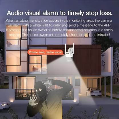 4K 8MP Tuya Dual Lens Outdoor Wifi Camera PTZ HD Dual Screen IR Night Vision Security Cam Auto Tracking Monitoring Surveillance