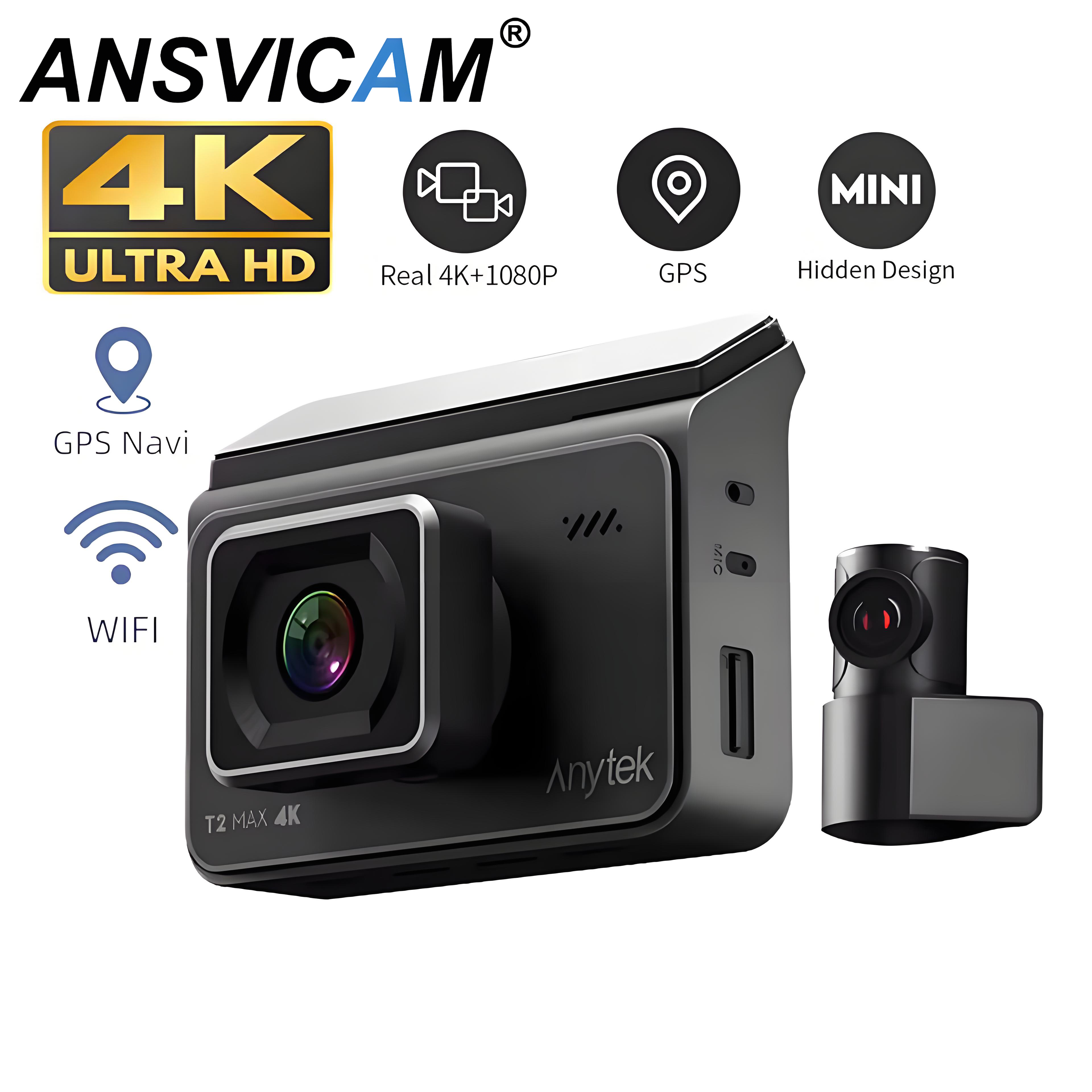 2 Channel 4K Dashcam GPS Wifi Car DVR Camera Video Recorder Front and Rear HD 1080P Dual Lens Dash Camera 24H Parking Monitoring