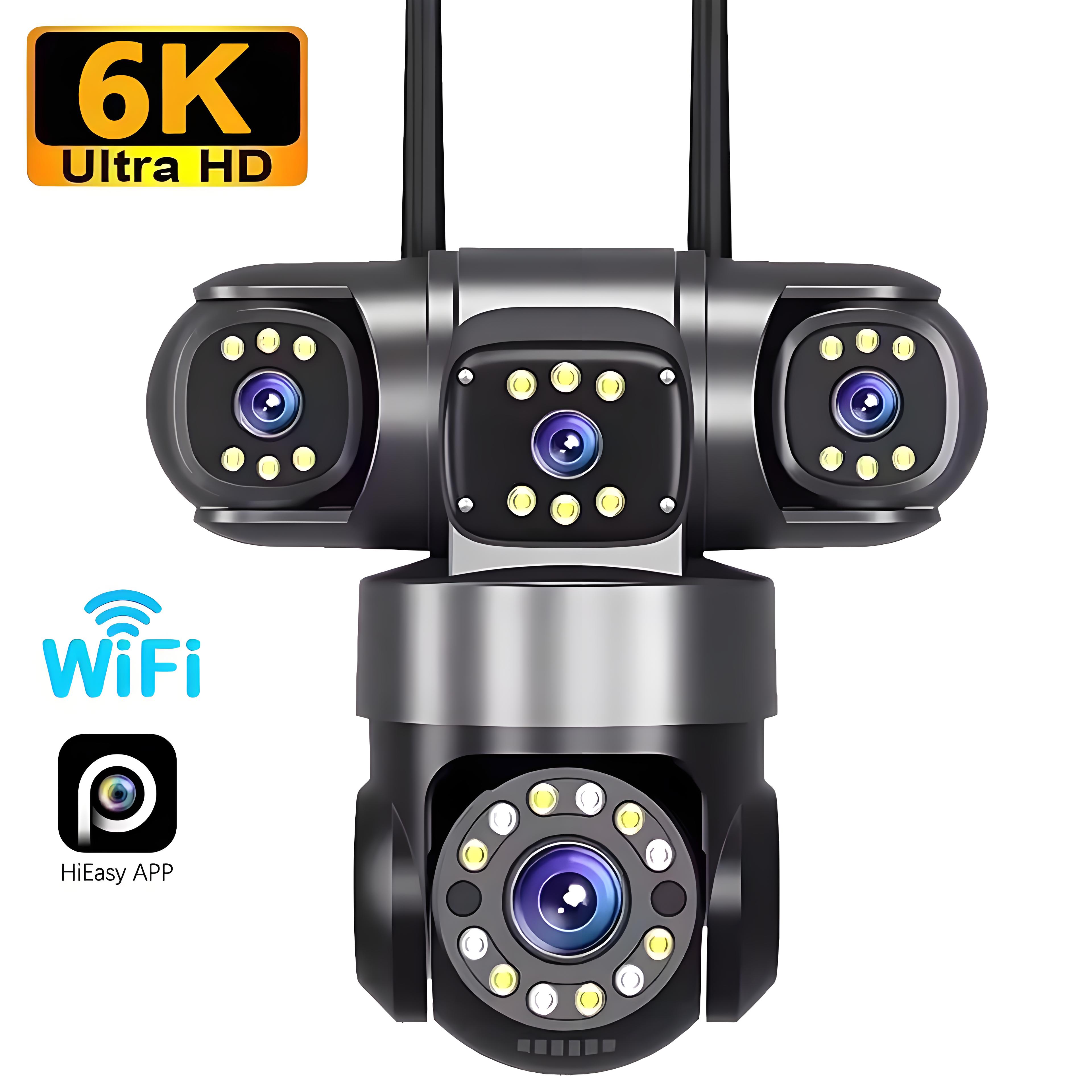 10K 20MP Home Security Outdoor WiFi Camera 4 Lens 4 Screen 360° 16X Zoom CCTV Wireless Surveillance PTZ Cam Security Protection