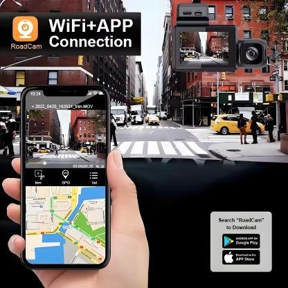 3 Channel Dash Cam 4K Car DVR Video Recorder 2 Inch 3 Lens Triple Lens Dash Camera Wifi GPS Car Camera 24H Parking Monitor