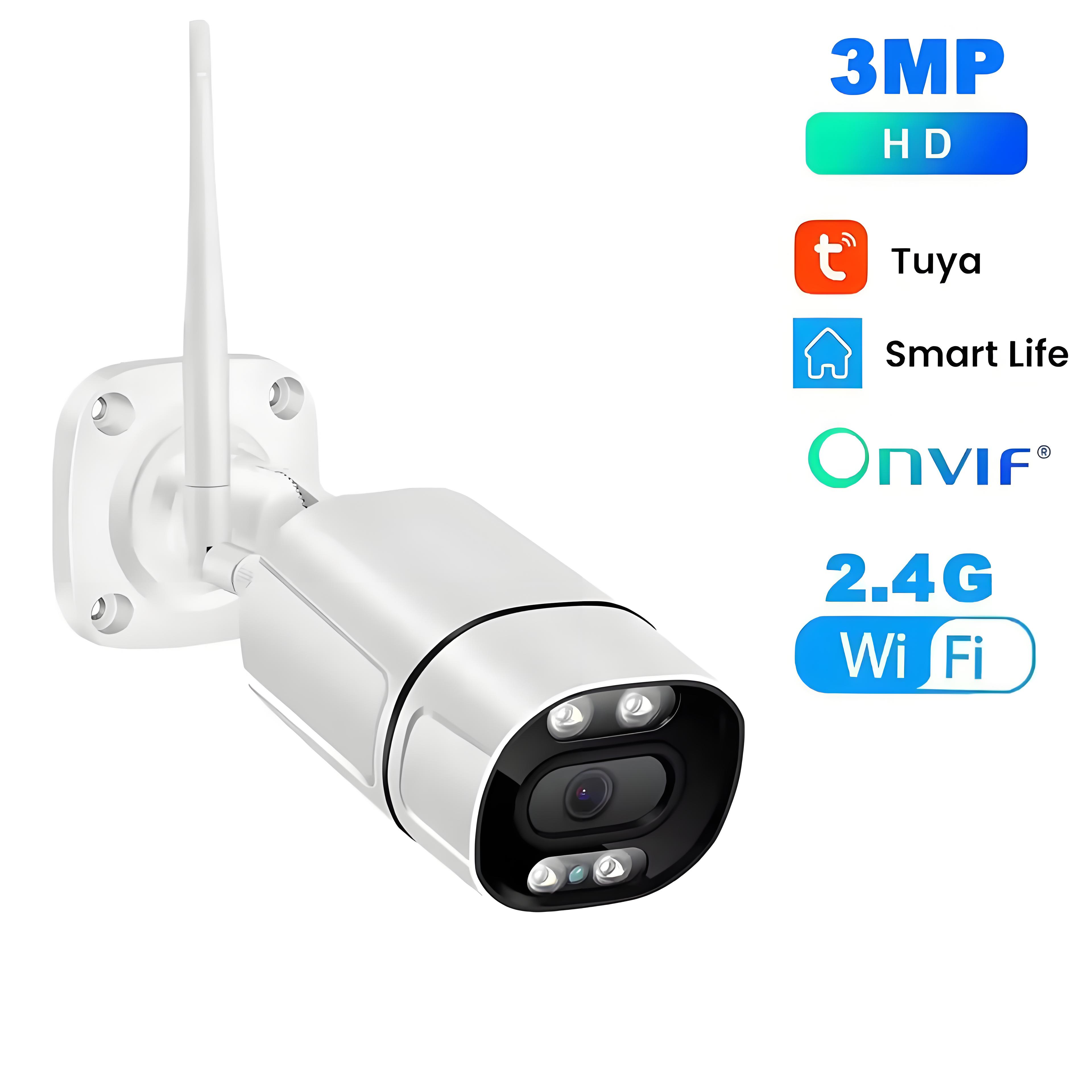 Tuya 5MP Wifi IP Camera Outdoor Wireless CCTV Bullet Security Camera Ai Human Detect HD Color IR Night Vision Audio Surveillance