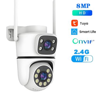 10MP Tuya Wifi PTZ Camera 4K Dual Lens Dual Screen Security Camera IR Human Detection Outdoor Wireless Surveillance 10X Zoom Cam