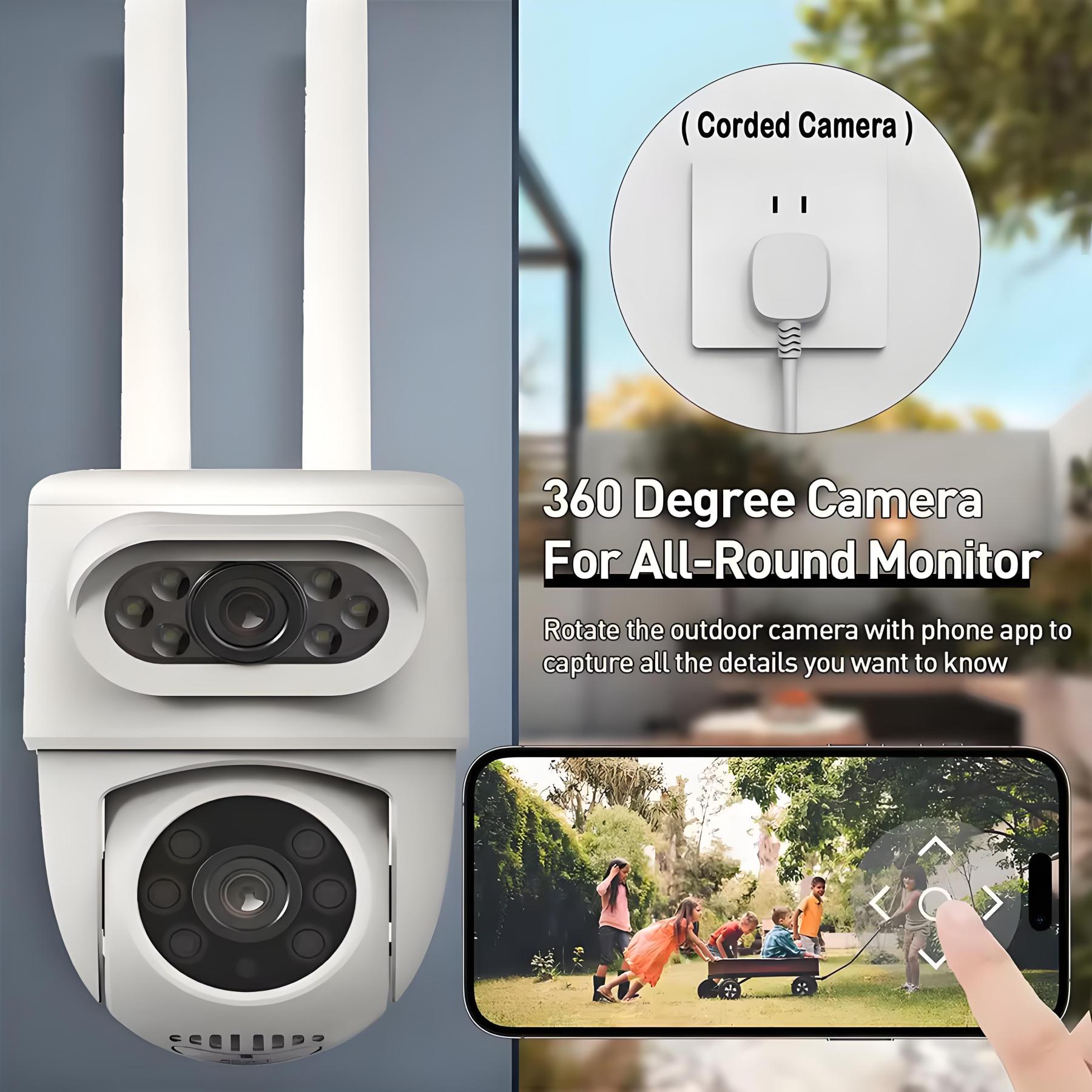 4K 8MP Tuya Dual Lens Wifi Camera Outdoor Security 4MP HD Dual Screen PTZ Camera AI Auto Tracking CCTV Audio Video Surveillance