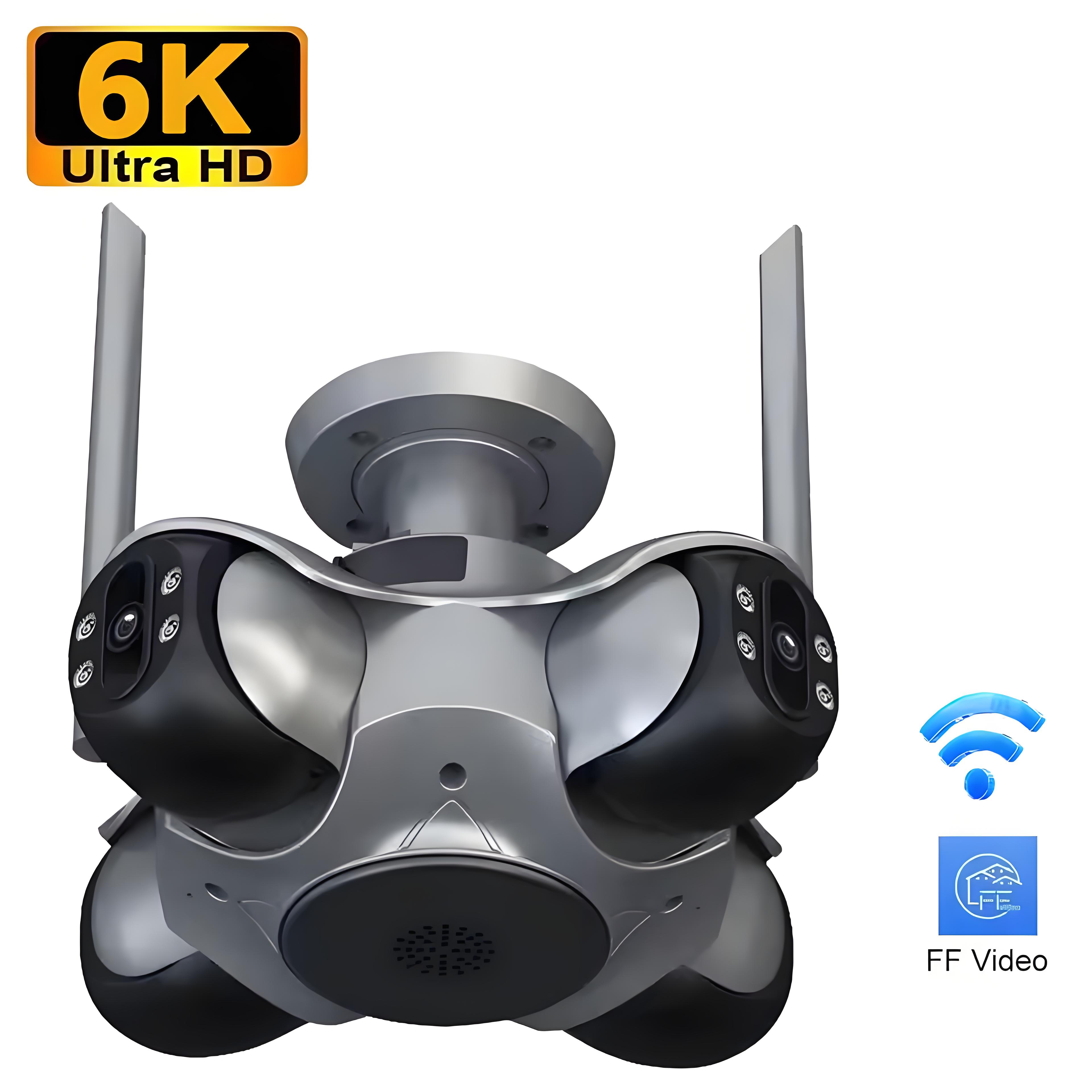 10K 20MP Home Security Outdoor WiFi Camera 4 Lens 4 Screen PTZ CCTV Wireless Surveillance Security Protection Auto Tracking Cam