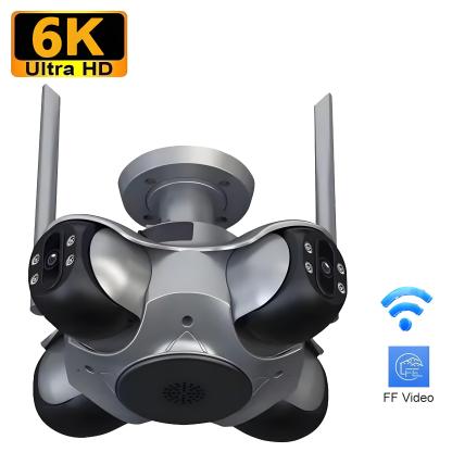 10K 20MP Home Security Outdoor WiFi Camera 4 Lens 4 Screen PTZ CCTV Wireless Surveillance Security Protection Auto Tracking Cam
