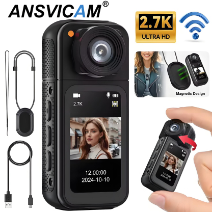 Thumb Camera 2.7K Mini Wifi Action Camera 180° Rotate Sport Cam DV Cycling Recorder Magnetic Attraction Outdoor Small Camcorder