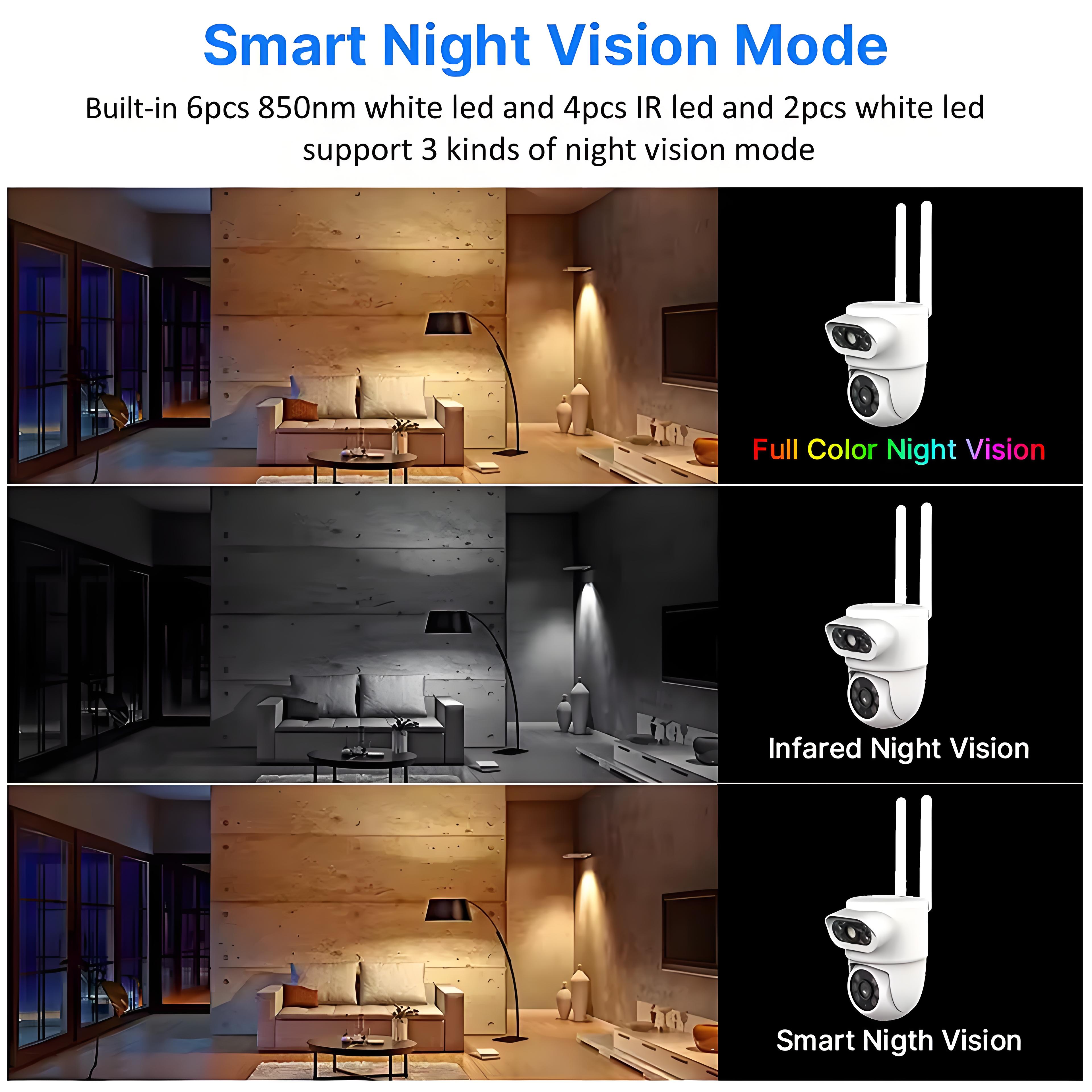 4K 8MP Tuya Dual Lens Wifi Camera Outdoor Security 4MP HD Dual Screen PTZ Camera AI Auto Tracking CCTV Audio Video Surveillance