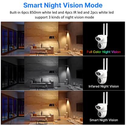 4K 8MP Tuya Dual Lens Wifi Camera Outdoor Security 4MP HD Dual Screen PTZ Camera AI Auto Tracking CCTV Audio Video Surveillance