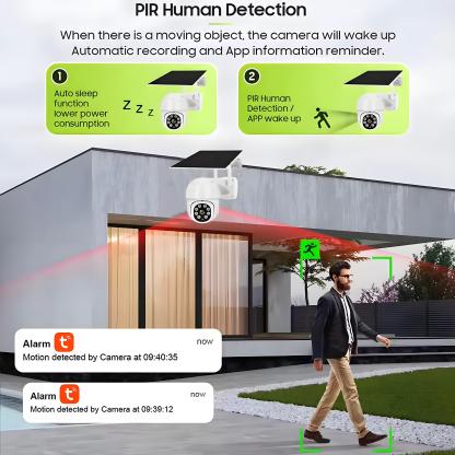 Tuya Solar WiFi Camera Outdoor HD 5MP Low Power Battery PTZ Security Camera PIR Auto Tracking IR Night Vision Surveillance Cam