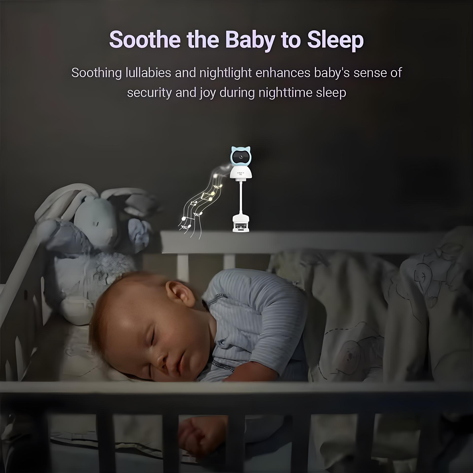 4MP 2K WiFi Indoor Baby Monitor Crying Detection Full-color Night Vision 360 Degree Rotating Baby Camera with Holder Xiaovv APP