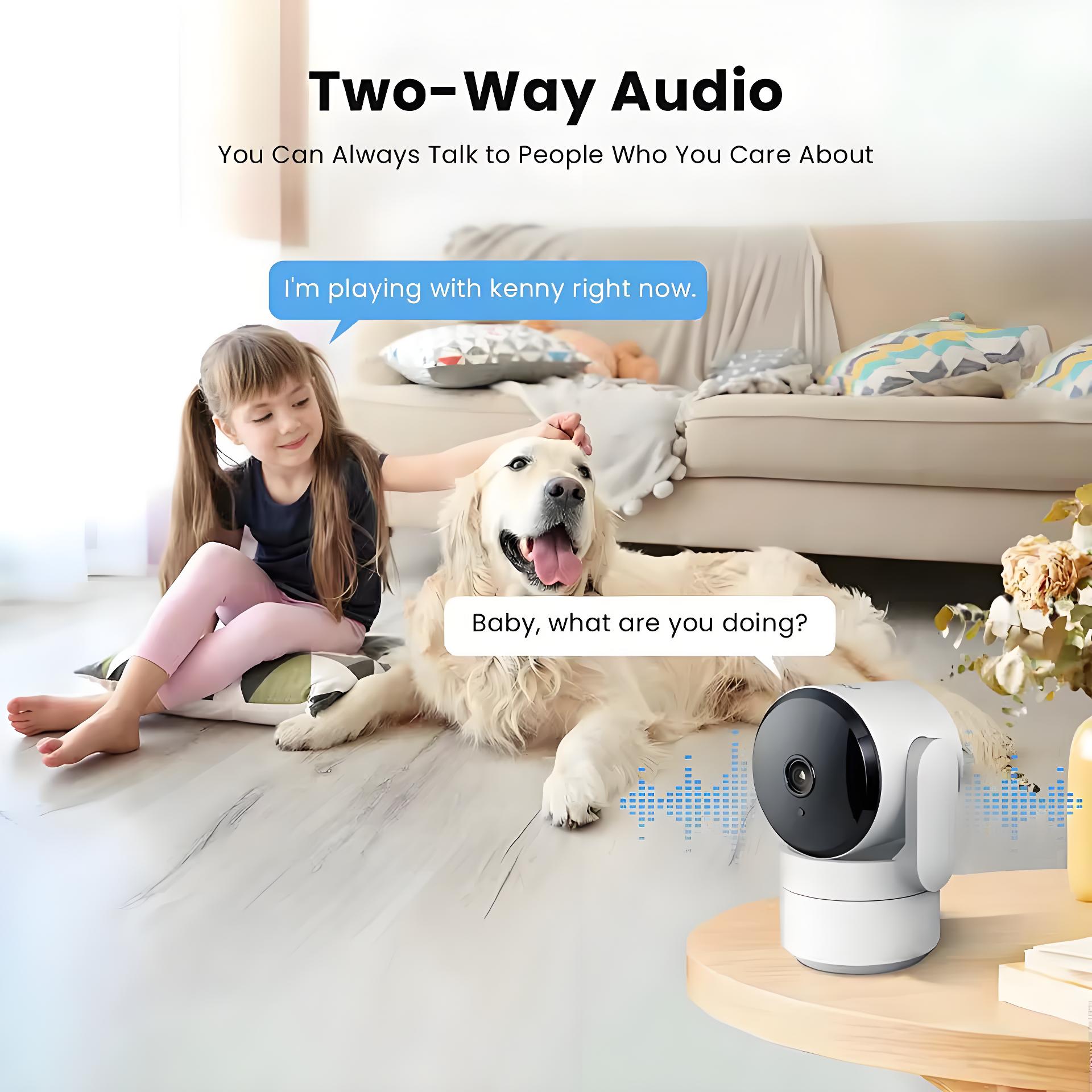 2K 5G/2.4G Wi-Fi Indoor Security Camera HD 360-Degree Pan Baby Pet Monitor IP Camera 2-Way Audio Home Security Surveillance