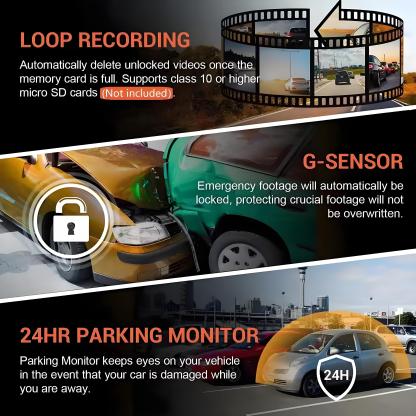 Car DVR Dash Cam Full HD 2K Dash Cam 2 Channel ADAS Car Camera 24H Parking Monitor Wifi APP Control Car Driving Video Recorder