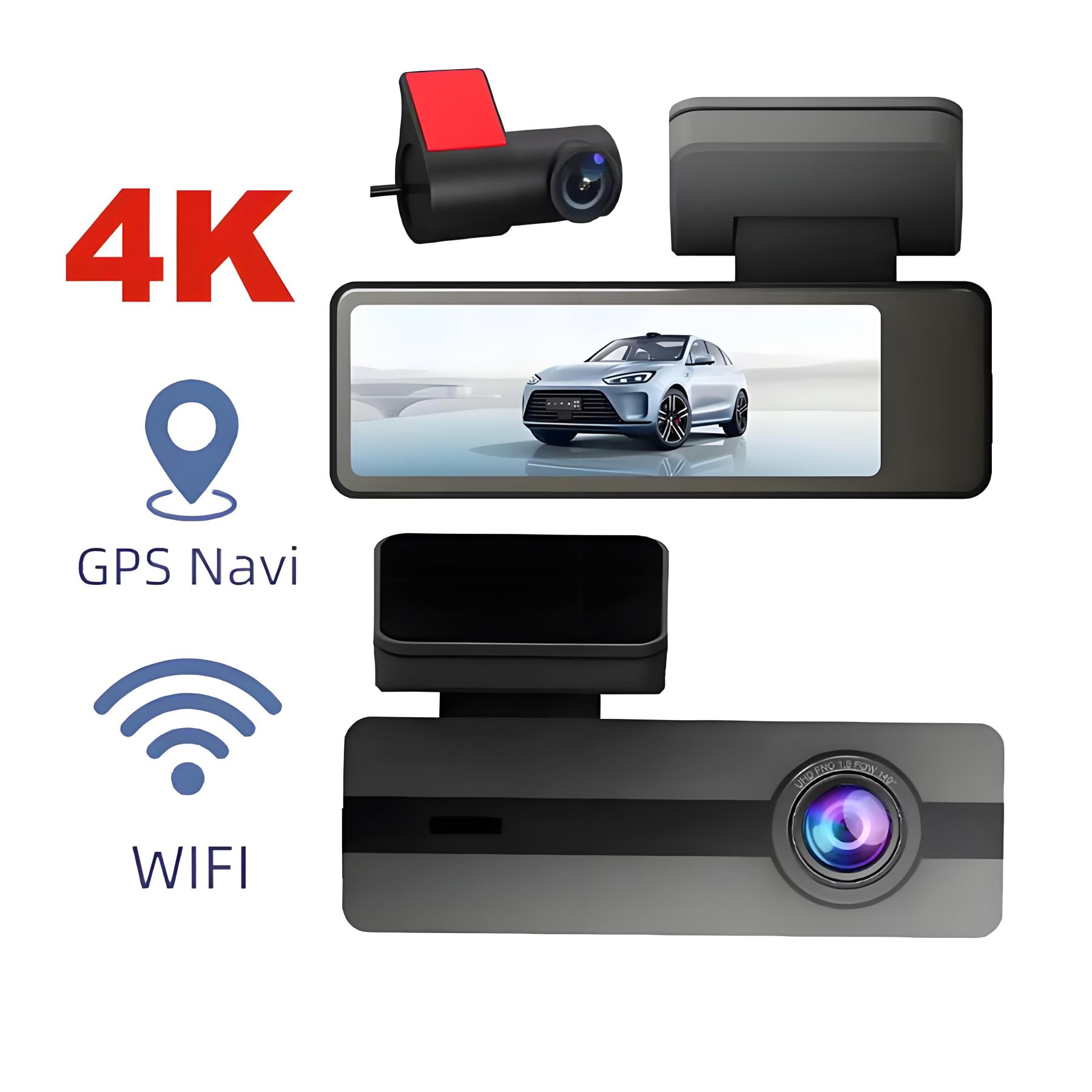 4K Dash Cam GPS WIFI APP 24H Night Vision Mini 2 Lens Dashcam Car Camera DVR Video Recorder Rear View Camera for Car Black Box