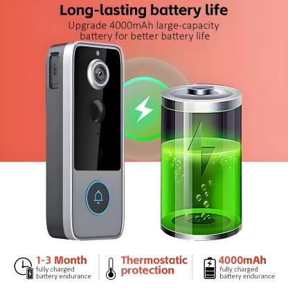 Tuya Doorbell with Camera Wireless Bundle Video Doorbell Wifi HD 1080P Outdoor Phone Door Bell Camera Security Video Intercom IR