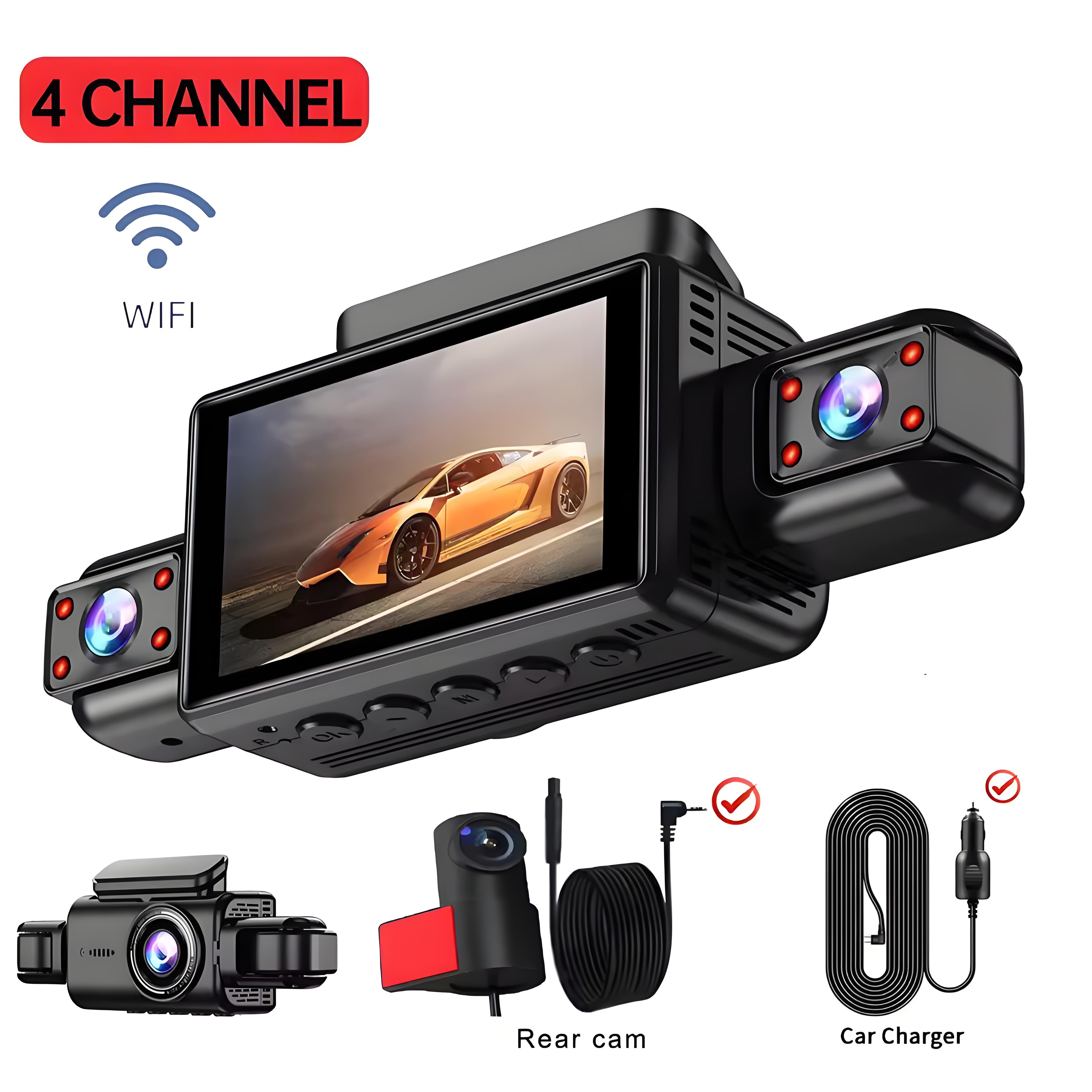 4CH Wifi Dash Cam 4*1080P Car DVR 360° All Sides Car Camera 4-Lens Dashcam 24H Parking Monitor Night Vision Auto Video Recorder