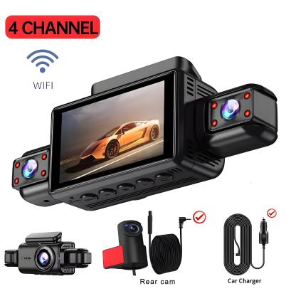4CH Wifi Dash Cam 4*1080P Car DVR 360° All Sides Car Camera 4-Lens Dashcam 24H Parking Monitor Night Vision Auto Video Recorder
