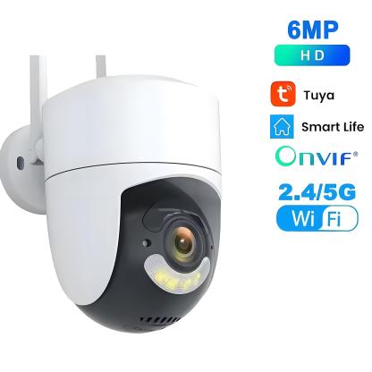 Tuya 5G WIFI Camera 6MP Outdoor PTZ Security Protection Camera CCTV Video Surveillance Motion Detection Color Night Vision Cam