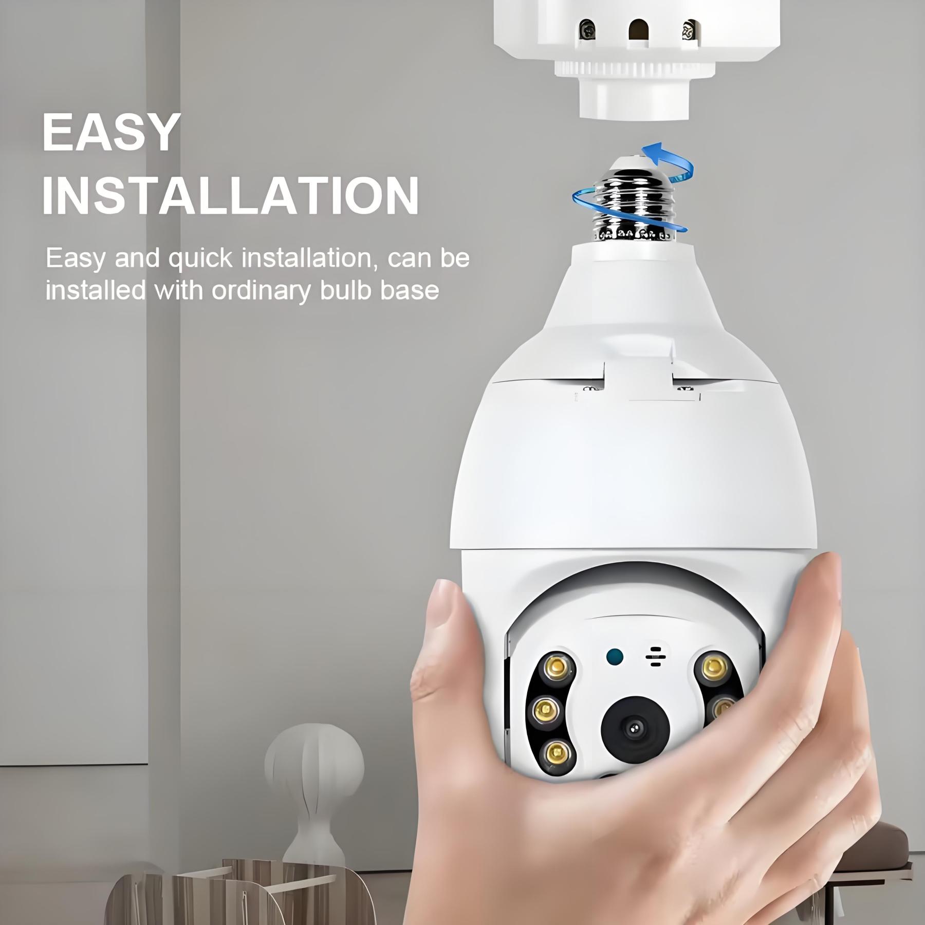 5MP Bulb Camera E27 WiFi Tuya Smart PTZ IP Security Camera CCTV Wireless Outdoor HD Video Surveillance Auto Tracking Monitoring