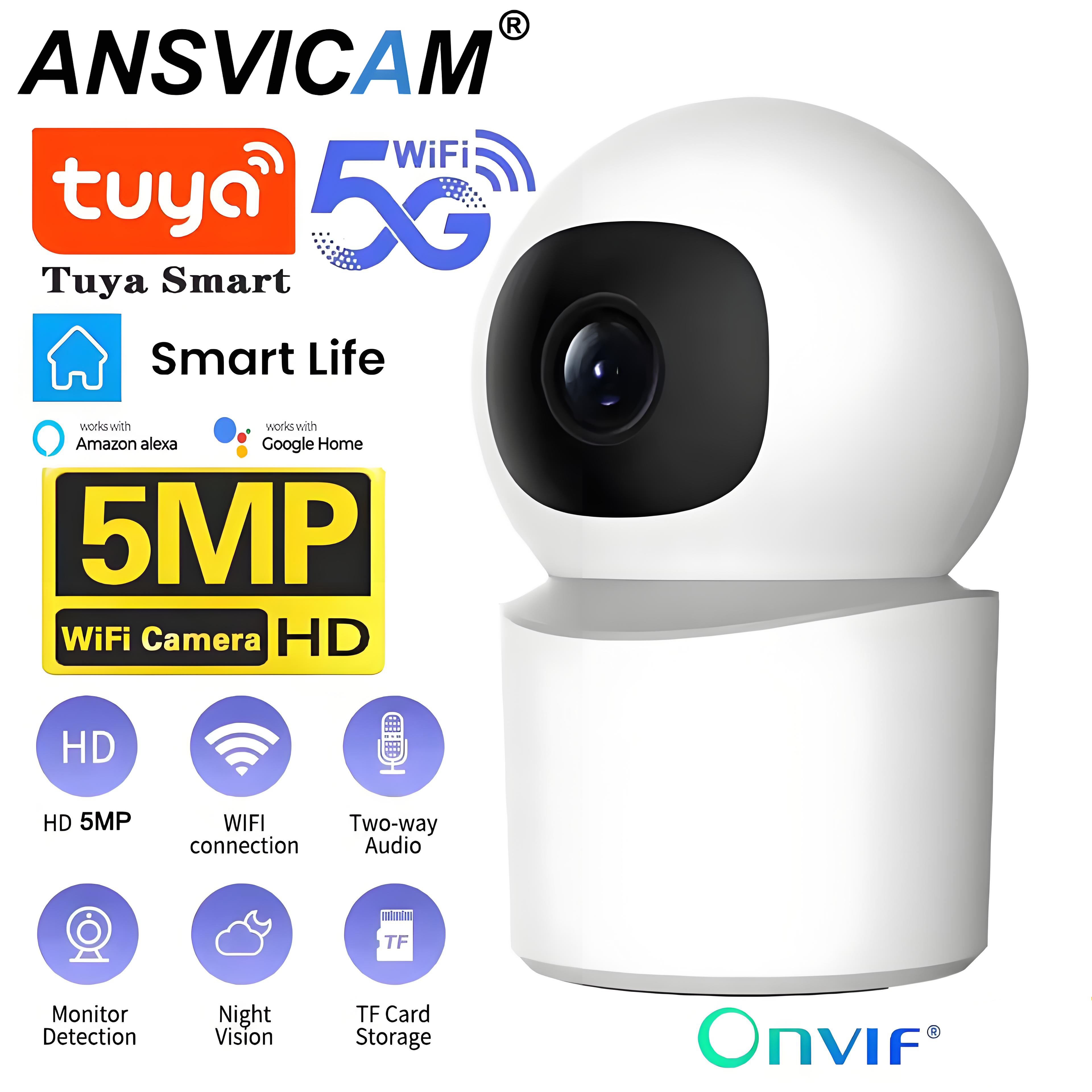5G WiFi IP Camera Indoor 5MP Wireless Home Security Camera Auto Tracking Baby Monitor Color Night Vision Video Surveillance