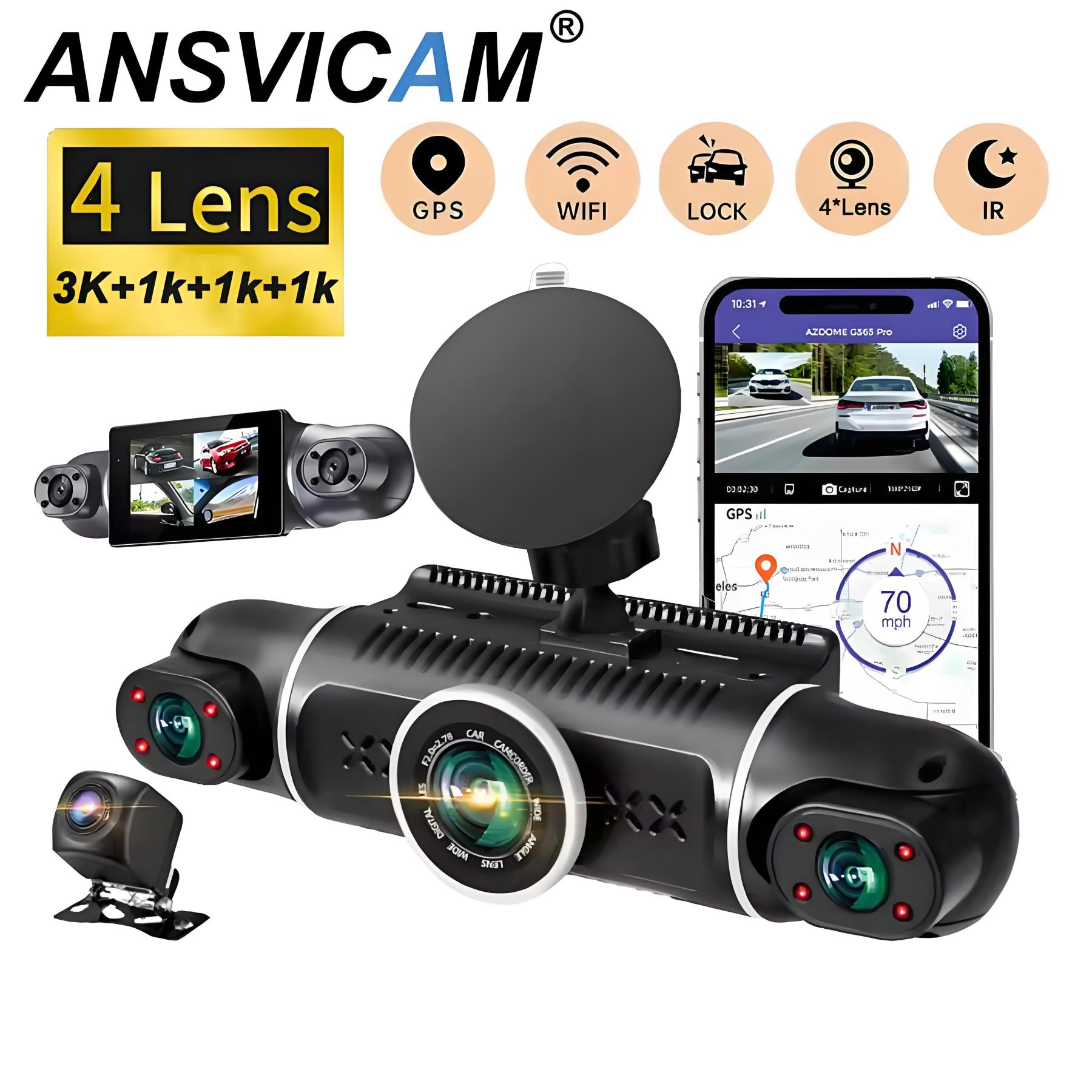 4 Channel GPS Car DVR Dash Cam 24h Parking Monitor 4 Lens*HD 1080P DVRS WiFi Recorder Video Rear View Camera Dashcam Camcorder