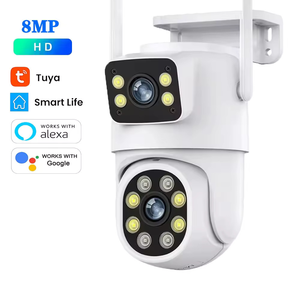 10MP Dual Lens Tuya Wifi Camera PTZ Outdoor 4K Wireless Dual Screen Se