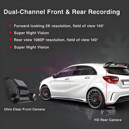 4K Dual Camera Dash Cam for Cars Dual-channel Record External GPS ADAS Car DVR 24H Parking Monitoring 1080P HD Rear Cam Recorder