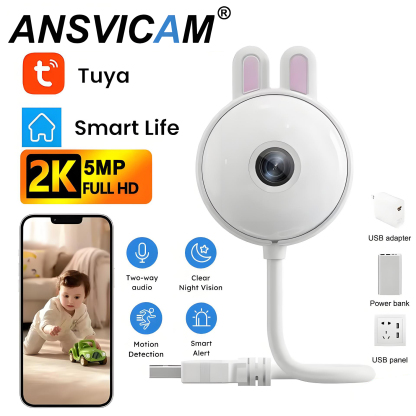 Mini WiFi Camera 2K Indoor Wireless USB Light Bulb Baby Monitor Home Security IP Camera Surveillance Auto Tracking Babe Cam