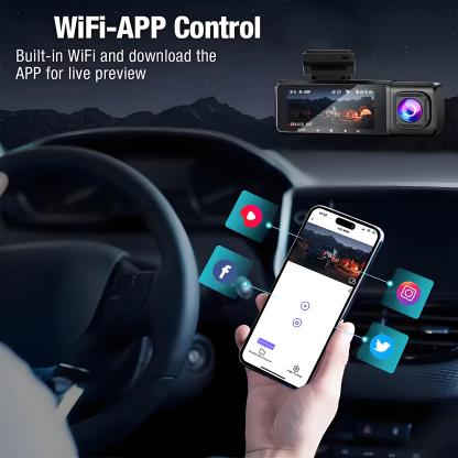 3 Channel Car DVR HD 1080P 3 Len Inside Vehicle GPS Dash Cam Three Way Camera DVR Recorder 24H Parking Monitor Dashcam Camcorder