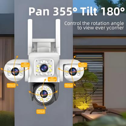 6K 12MP Three Screen WiFi IP Camera Outdoor Three Lens Security Camera AI Auto Tracking Monitoring Yoosee APP CCTV Surveillance