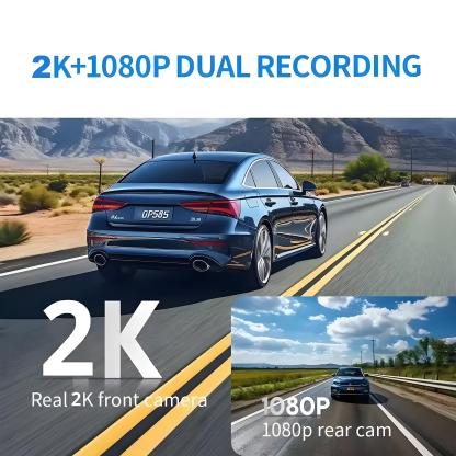 Car DVR Dash Cam Full HD 2K Dash Cam 2 Channel ADAS Car Camera 24H Parking Monitor Wifi APP Control Car Driving Video Recorder