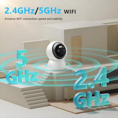 5G Wifi Dual Lens Camera Indoor 2K One-Touch-Call Baby Monitor Two Way Talk Security IP Camera with Alexa AI Motion Detection