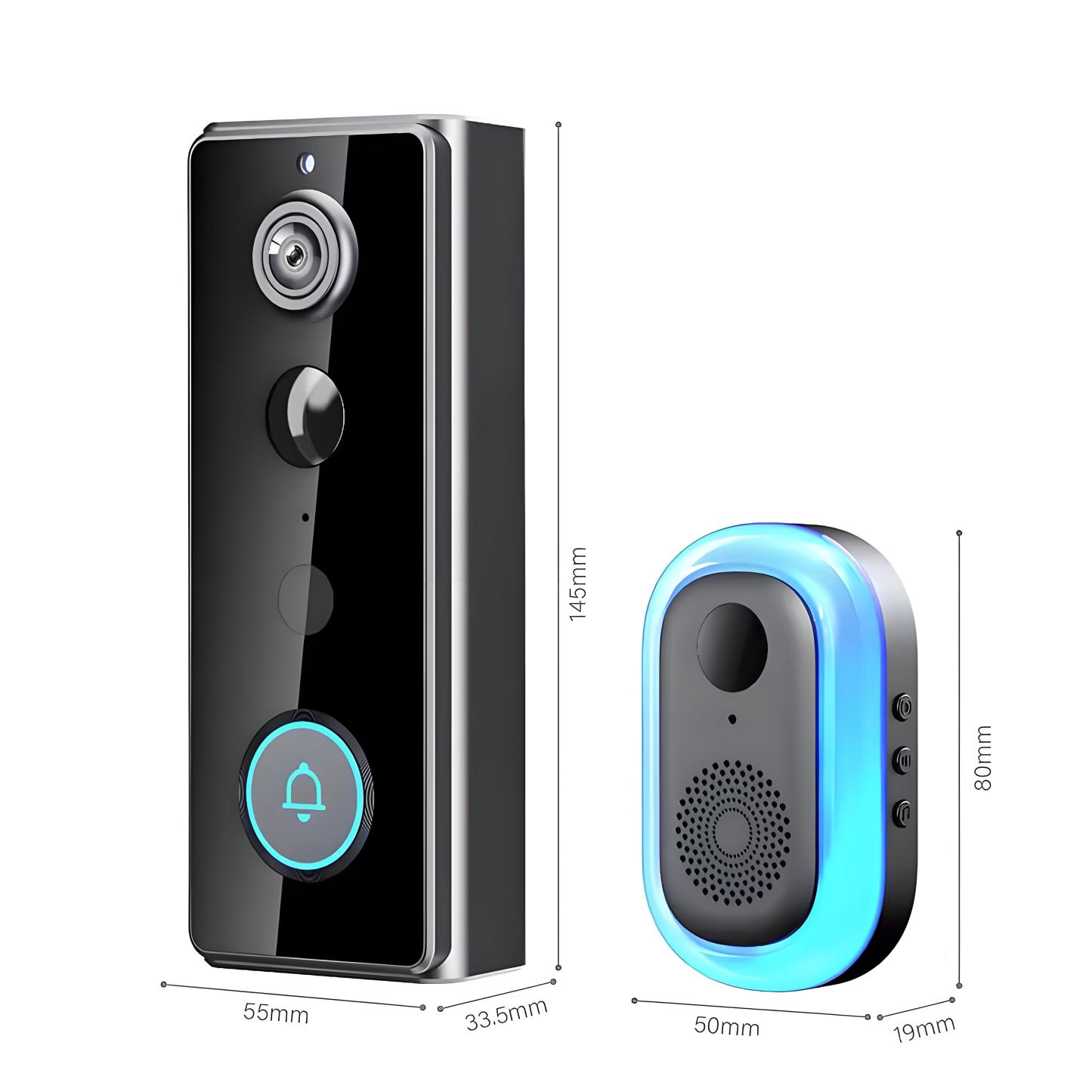 Tuya Doorbell with Camera Wireless Bundle Video Doorbell Wifi HD 1080P Outdoor Phone Door Bell Camera Security Video Intercom IR