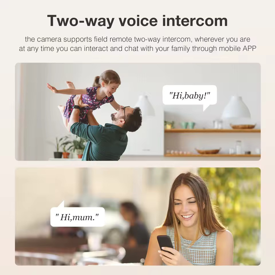 4K 8MP Tuya Dual Lens PTZ WIFI Camera Indoor HD Dual Screen Ai Human Auto Tracking Security Surveillance PIR Human Detection Cam