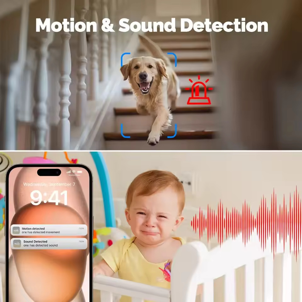 Tuya WiFi IP Camera Indoor 5MP Baby Monitor Two Way Talk Cam Motion Detection 1080P IR Night Vision Security Video Surveillance