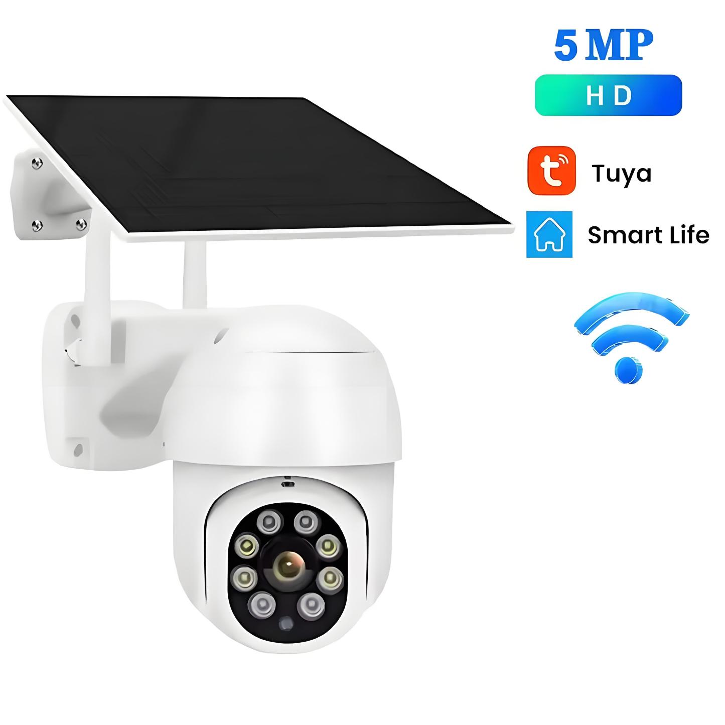 Tuya Solar WiFi Camera Outdoor HD 5MP Low Power Battery PTZ Security Camera PIR Auto Tracking IR Night Vision Surveillance Cam