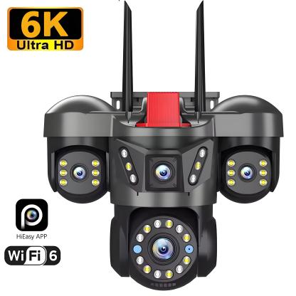 10K 20MP UHD Outdoor WiFi IP Camera Four Len Four Screen 360° 16X Zoom PTZ Security Cam Auto Tracking CCTV Wireless Surveillance